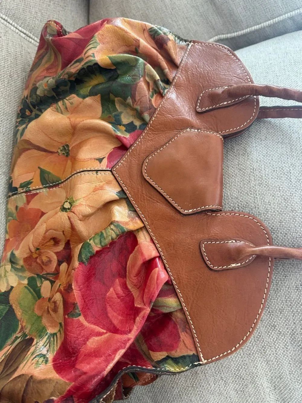 Patricia Nash Lione Large leather Satchel bag purse floral - Picture 4 of 8